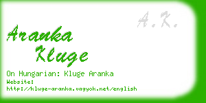 aranka kluge business card